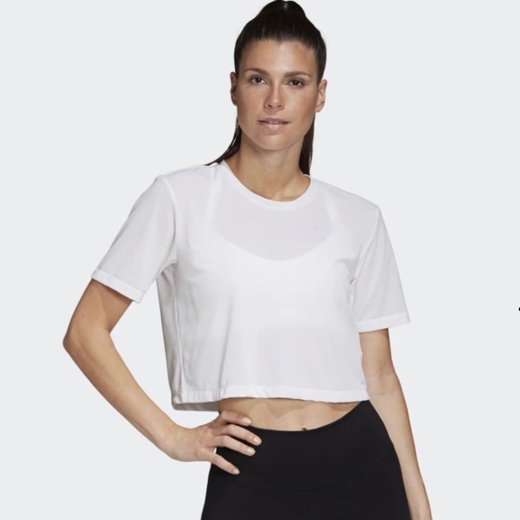 adidas cropped tee white